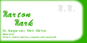marton mark business card
